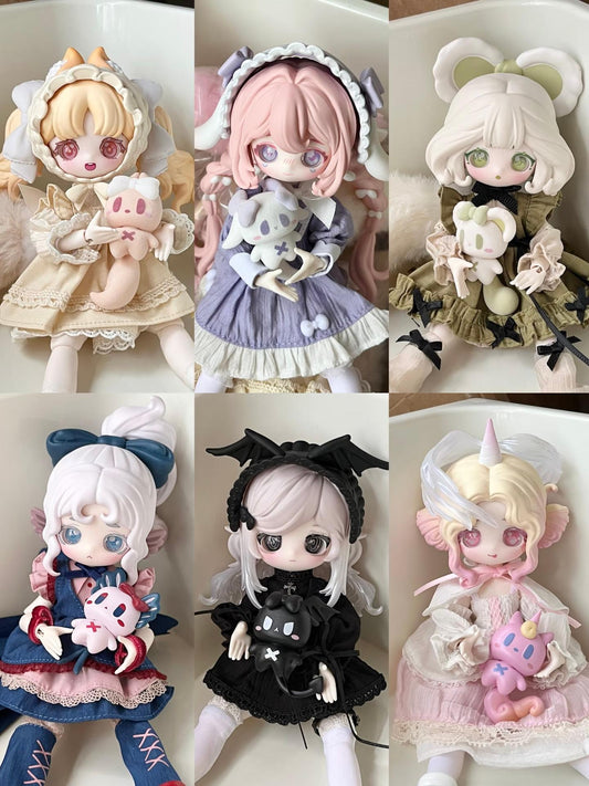 브랜드 1/12 스케일 루루 린 BJD 블라인드 박스 피규어, 여러 액세서리, 다양한 포즈 [여성 선물, 장식품, 프레젠트, 굿즈, 봉제인형]