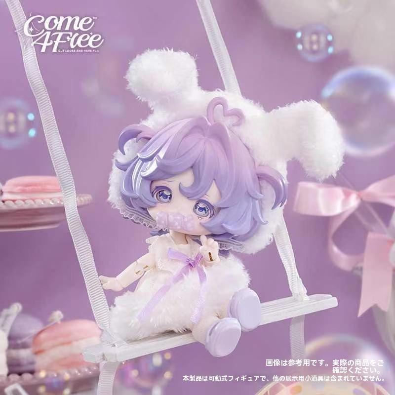 Come4Free 밀크 크림 도넛 풍 몽환 포프 12분 BJD 가동 피규어용 갈아입히기 귀여운 선물 생일 선물 레드 드레스 포함