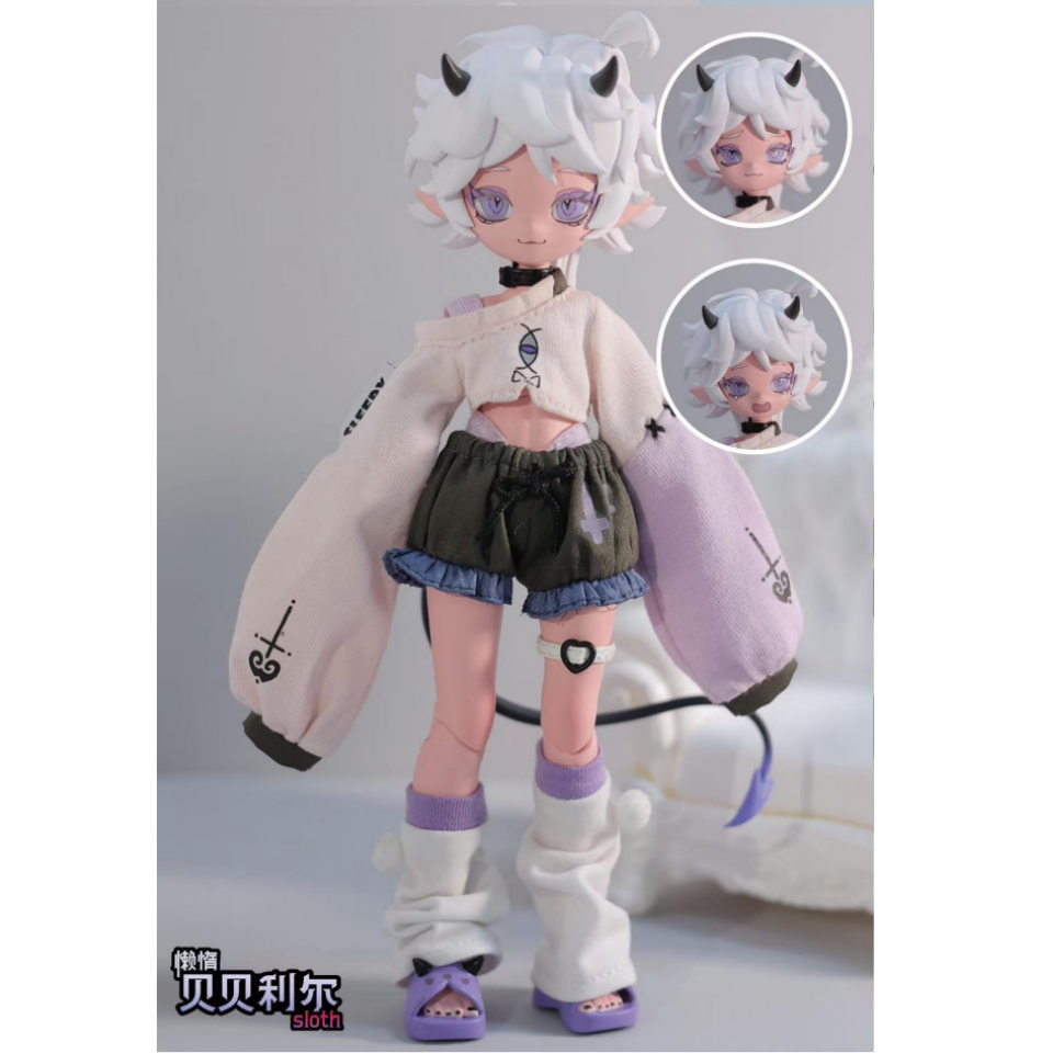 진정한 히나즈마 악마 뿔 시리즈 8점 가동 BJD 블라인드 박스 컬렉션 완구, 귀여운 피규어, 8점 크기