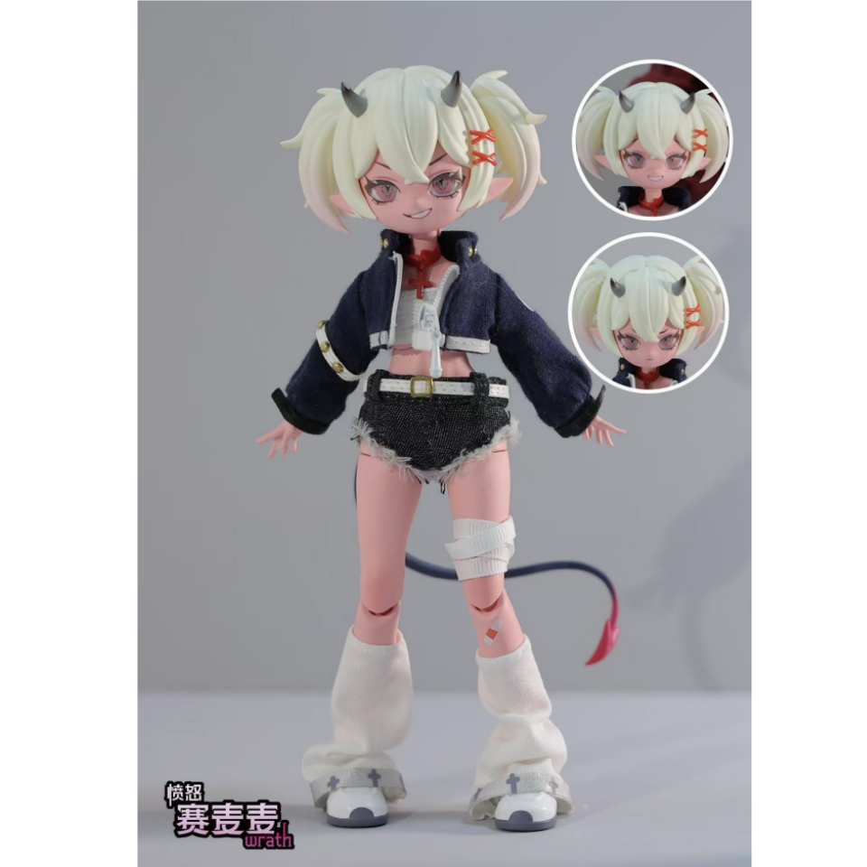 진정한 히나즈마 악마 뿔 시리즈 8점 가동 BJD 블라인드 박스 컬렉션 완구, 귀여운 피규어, 8점 크기