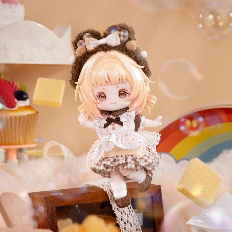 Come4Free 밀크 크림 도넛 풍 몽환 포프 12분 BJD 가동 피규어용 갈아입히기 귀여운 선물 생일 선물 레드 드레스 포함