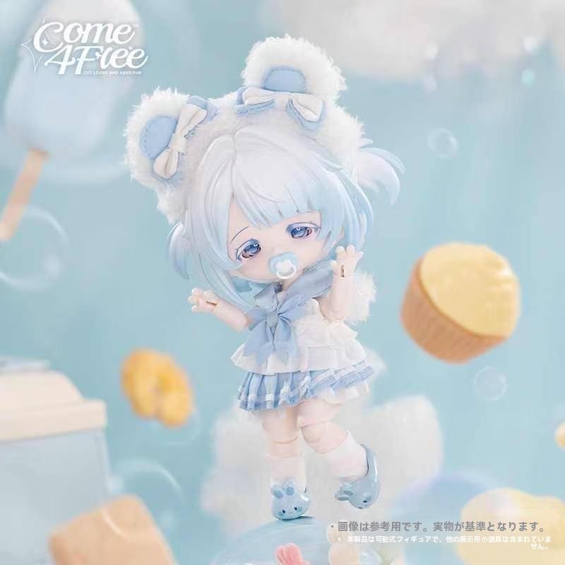 Come4Free 밀크 크림 도넛 풍 몽환 포프 12분 BJD 가동 피규어용 갈아입히기 귀여운 선물 생일 선물 레드 드레스 포함
