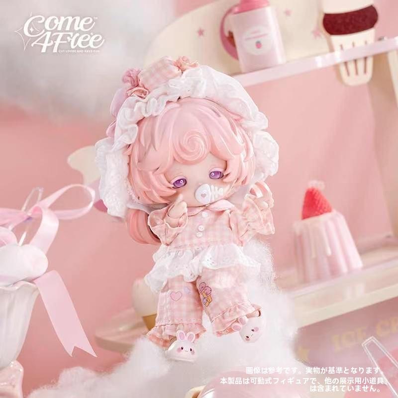 Come4Free 밀크 크림 도넛 풍 몽환 포프 12분 BJD 가동 피규어용 갈아입히기 귀여운 선물 생일 선물 레드 드레스 포함